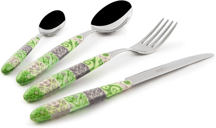 Excelsa Maiolica Green Besteck-Set, 24-teilig, Stahl