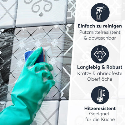 CREATISTO Klebefliesen Stickerfliesen Fliesenfolie - Stylische Sticker Aufkleber für Fliesen I Klebe