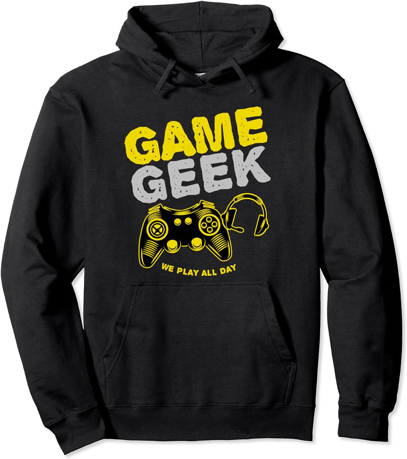 Gamer-Controller-Headset Videospielgeschenk Retro-Game-Geek Pullover Hoodie