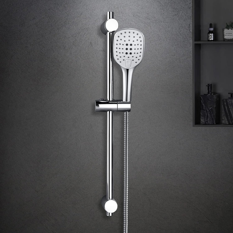 JOHO Duschsystem Duschset Duschbrause mit Schlauch und Halterung, Brausestangeset 0.7m Duschstange m
