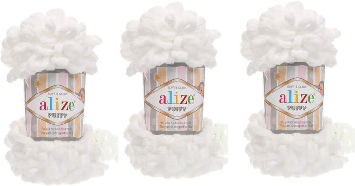 Alize Puffy Baby Big Loop Deckengarn, 300 g, 100 % Micropolyester, weiches Garn, Handstrickgarn, seh