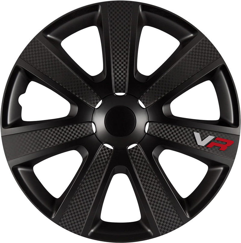 AUTO-STYLE Satz Radzierblenden VR 16-Zoll Schwarz/Karbon-Look/Logo Schwarz/Karbon-Optik/Logo 16-inch