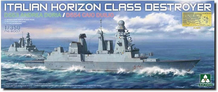 Tacom TKO6007 1/350 Italian Navy Horizon Class Destroyer D553 Andrea Doria/D554 Caio Duilio Kunststo