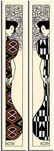 1art1 Gustav Klimt Poster Zwei Silhouetten, 1912, 2-Teilig Bilder Leinwand-Bild Auf Keilrahmen | XXL