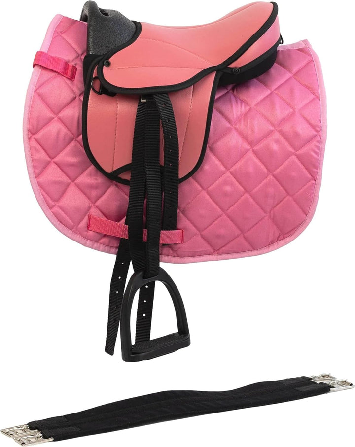 Marengos - Shettysattel-Set | Sattel für Holzpferd & Shetty | mit Sattelgurt, Schabracke, Steigbügel