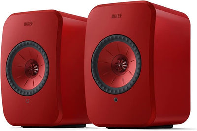 KEF LSX II - WLAN Regallautsprecher, Rot | Aktivlautsprecher |PC | TV | Monitor | Bluetooth Lava Red