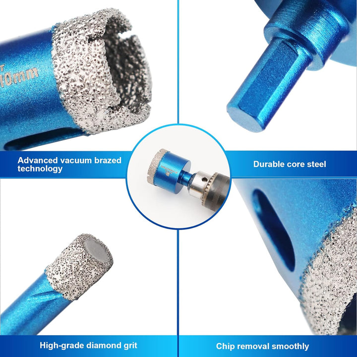 Diamant Trockenbohrer Fliesenbohrer set - BRSCHNITT Diamantbohrer Lochsäge für Fliesen Porzellan Ker