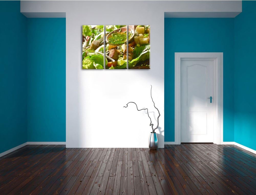 Kräuter Vinigrette als 3-Teiler Leinwandbild 120x80 Bild auf Leinwand, XXL riesige Bilder fertig ger