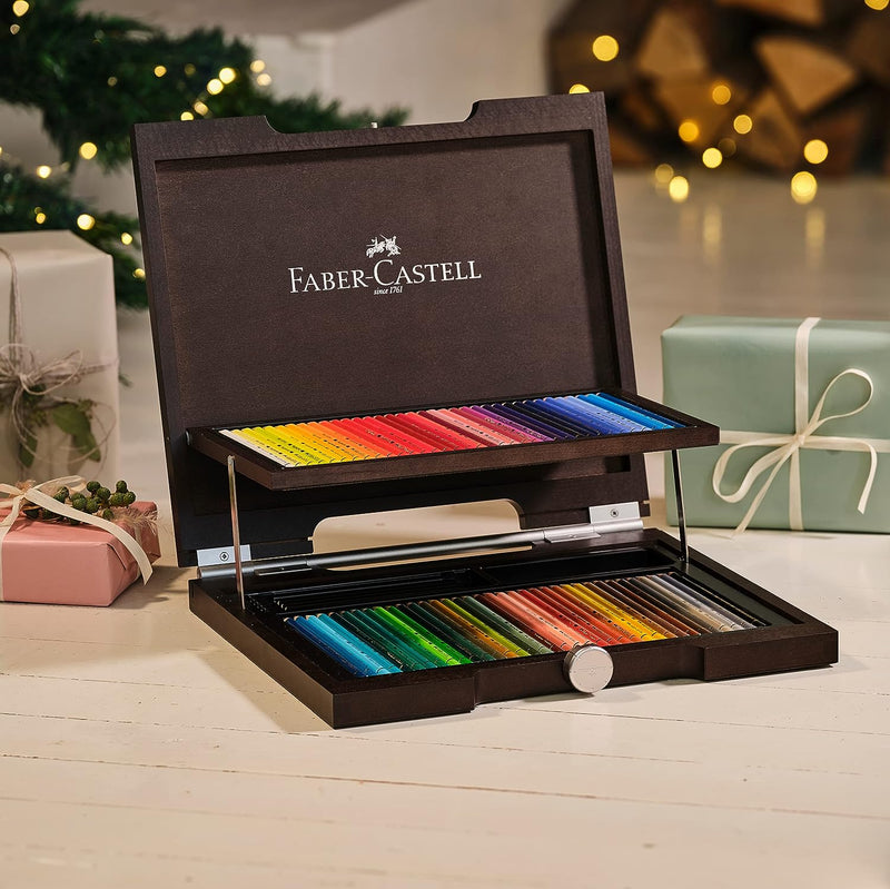 Faber-Castell 110072 - Buntstifte Polychromos, im 72er Holzkoffer Holzkoffer 72-teilig, Holzkoffer 7