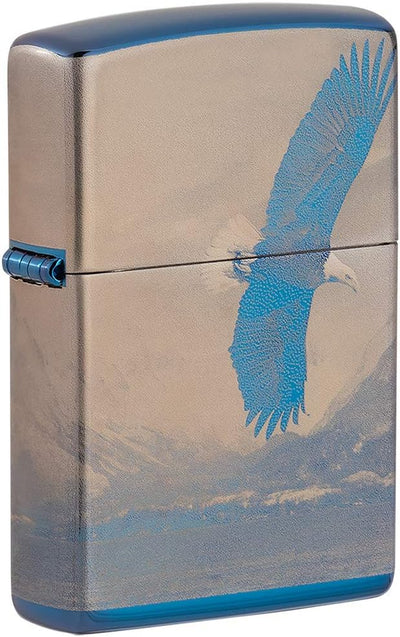 ZIPPO – Sturmfeuerzeug, Flying Eagle, 360° Photo Image, High Polish Blue, nachfüllbar, in hochwertig