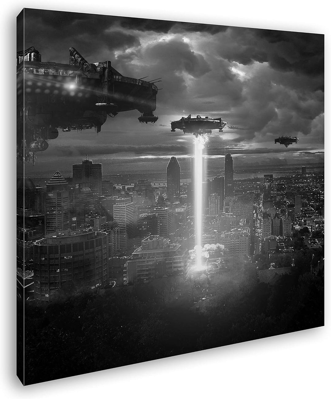 deyoli Ausserirdische Apokalypse Format: 60x60 Effekt: Schwarz&Weiss als Leinwandbild, Motiv fertig