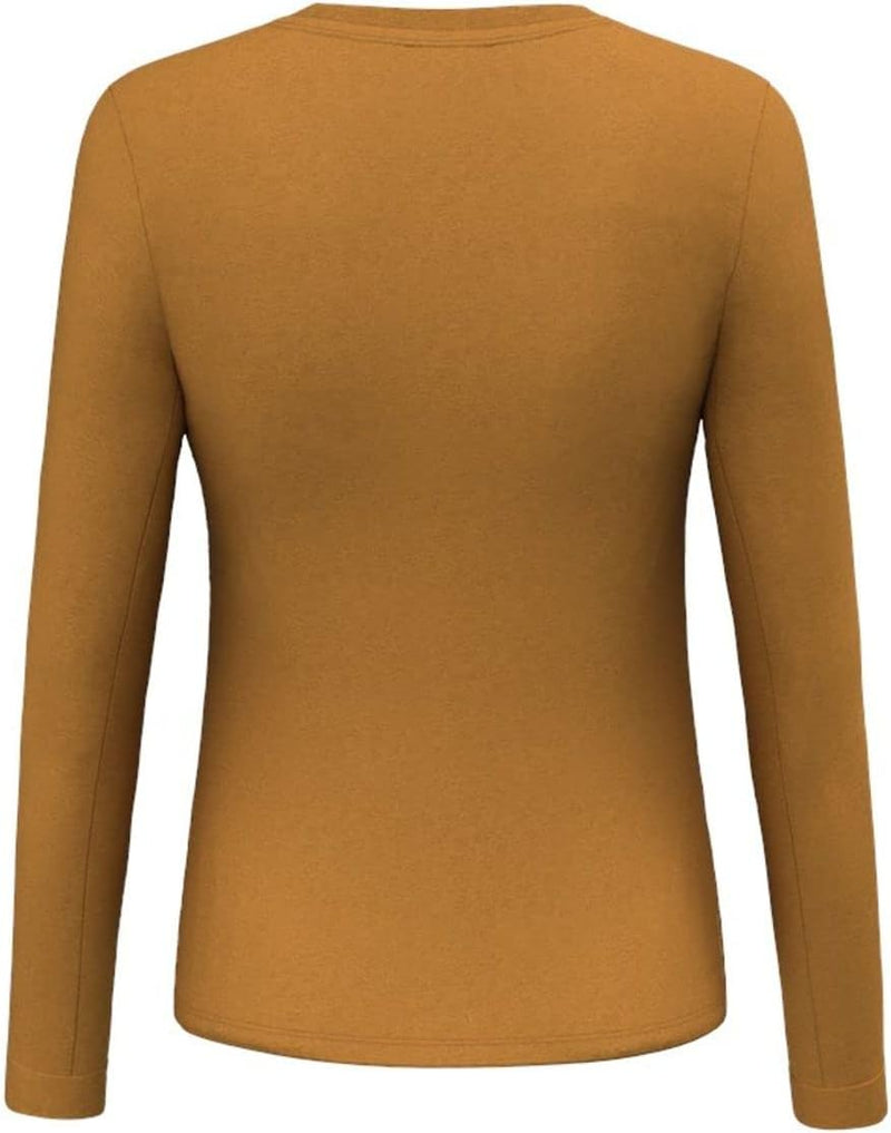 Salewa Damen Solidlogo Dry Longsleeve Tee Women T-Shirt L Golden Brown, L Golden Brown