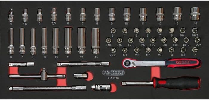 KS Tools 714.0114 Material-114 Werkzeuge 2 Schubladen für Werkstattwagen