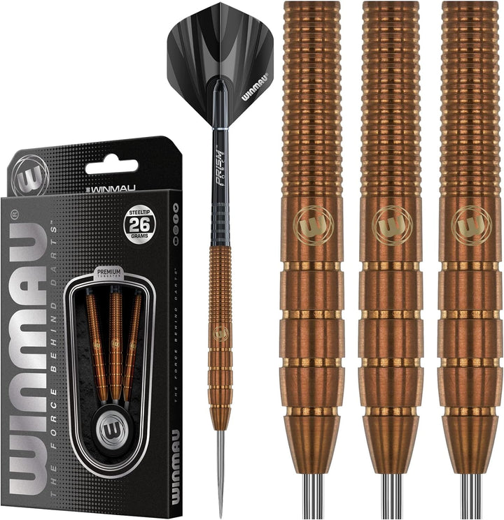 WINMAU Darren Herewini 26 Gramm Profi Wolfram Softip Dartpfeile Set mit Flights und Schäfte