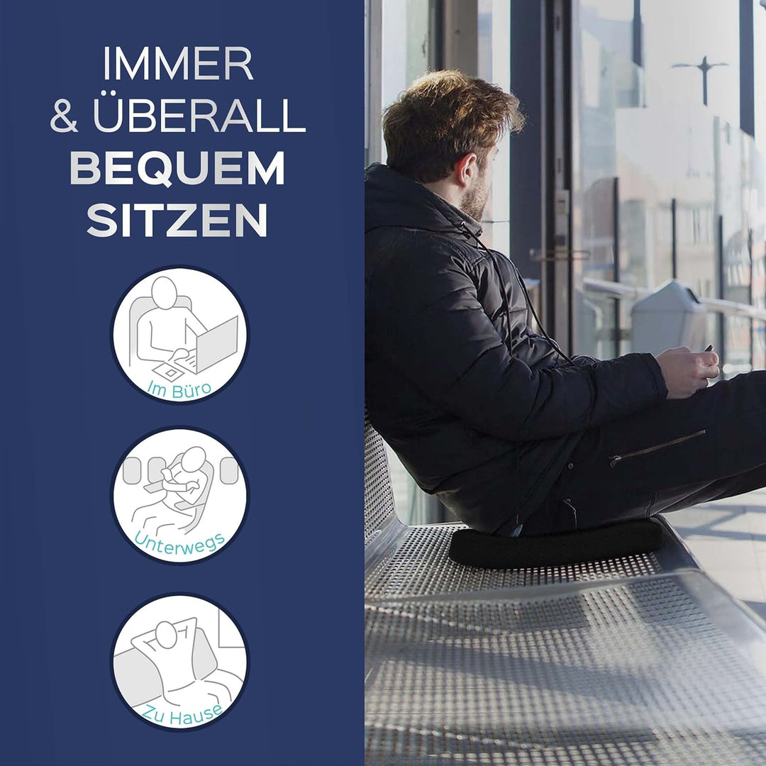bonmedico Sitzkissen orthopädisch - Ergonomisches Memory Foam Kissen für Bürostuhl, Auto, Rollstuhlk