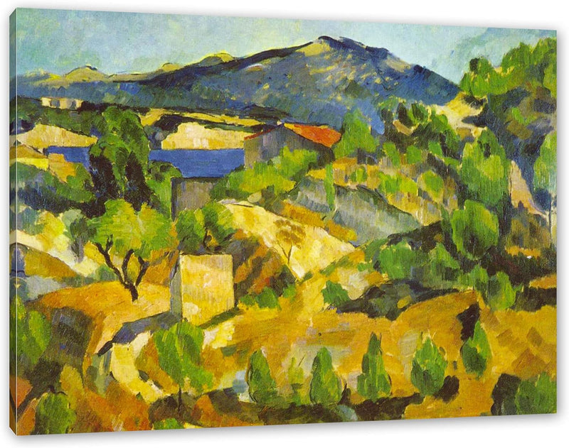 Generisch Paul Cézanne - Berge in der Provence als Leinwandbild / Grösse: 100x70 cm / Wandbild / Kun