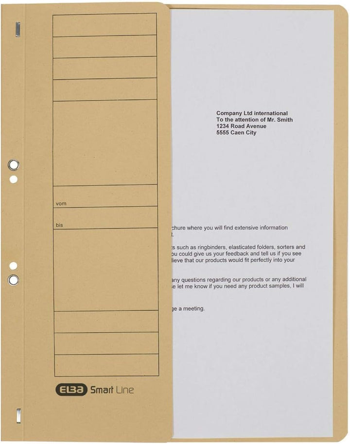 Elba Ösenhefter A4, 1/2 Vorderdeckel, Karton, kfm. Heftung, chamois, 50 Stück chamois halber Vordeck