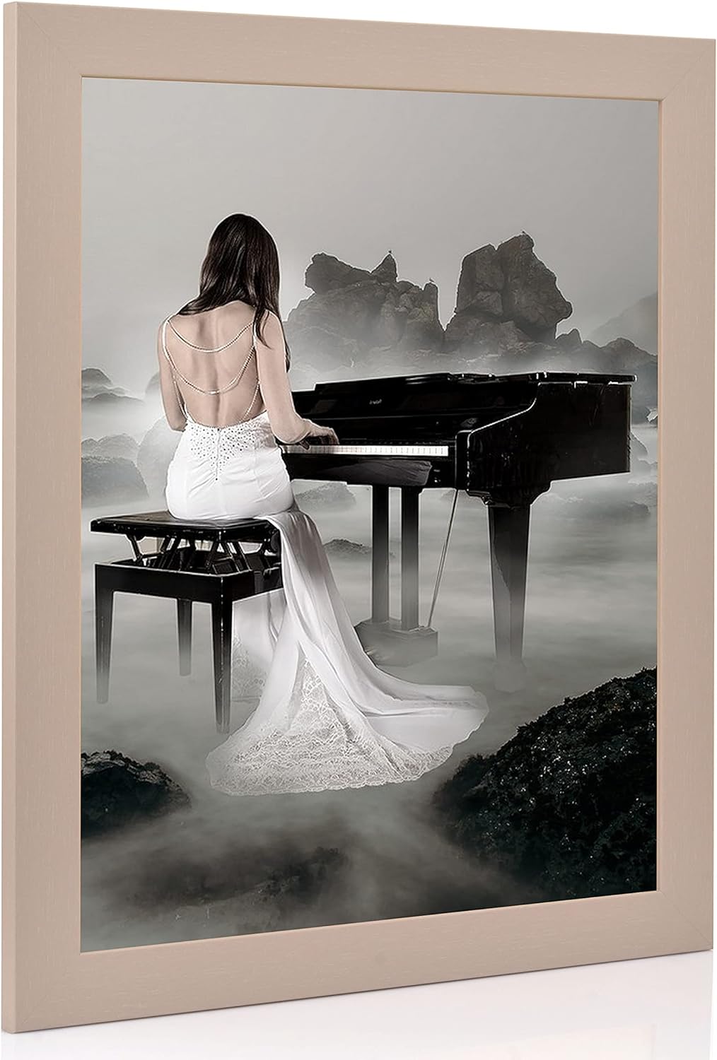 rahmengalerie24 Bilderrahmen 33x98 cm New Rio Rahmen grau Holz Acrylglas ohne Passepartout Portraitr