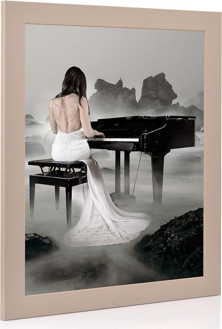 rahmengalerie24 Bilderrahmen 33x95 cm New Rio Rahmen grau Holz Acrylglas ohne Passepartout Portraitr