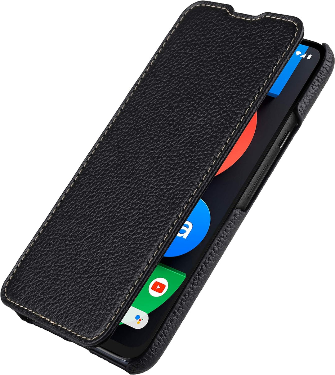 STILGUT Book Case kompatibel mit Google Pixel 4a 5G Hülle aus Leder zum Klappen, Klapphülle, Handyhü