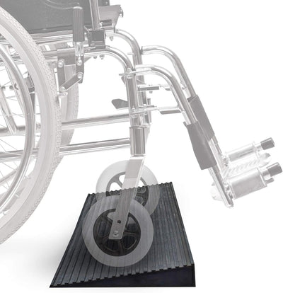 Türschwellenrampe 35x200x900mm für Rollstuhl & Rollator, Vollgummi, rutschfeste Oberfläche, kürzbar
