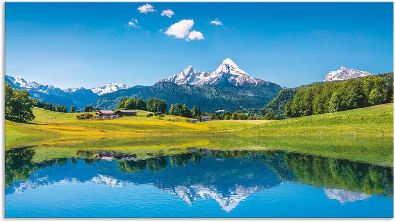 ARTland Spritzschutz Küche aus Alu für Herd Spüle 90x50 cm (BxH) Küchenrückwand mit Motiv Natur Land