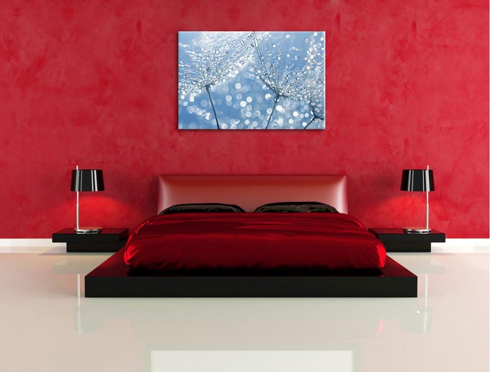 Morgentau auf Schirmfliegern Format: 100x70 auf Leinwand, XXL riesige Bilder fertig gerahmt mit Keil