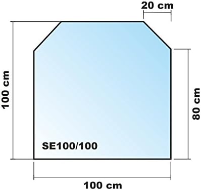 Sechseck 100x100cm - Funkenschutzplatte Kaminbodenplatte Glasplatte f. Ofen Kaminofenunterlage (Sech