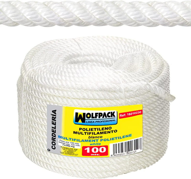 Wolfpack 16010215 Polypropylen-Seil, Multifilament mit Rolle 10 mm x 100 m