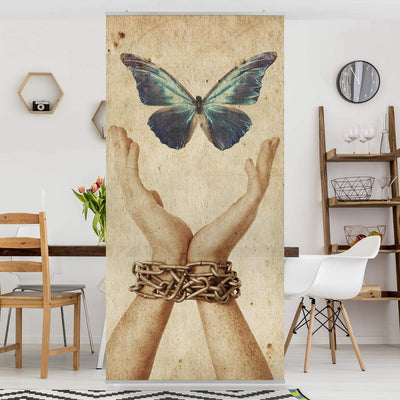 Bilderwelten Raumteiler Flieg Schmetterling 250x120cm inkl. transparenter Halterung 250x120cm incl.