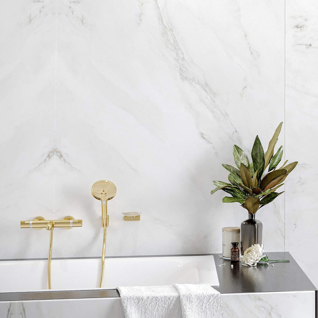 hansgrohe Duschkopf Raindance Select S 120 (Regendusche, 3 Strahlarten), Polished Gold Optik Polishe