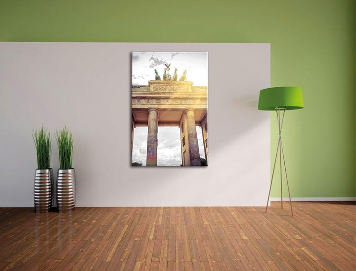 Pixxprint berühmtes Brandenburger Tor in Berlin als Leinwandbild/Grösse: 100x70 cm/Wandbild/Kunstdru