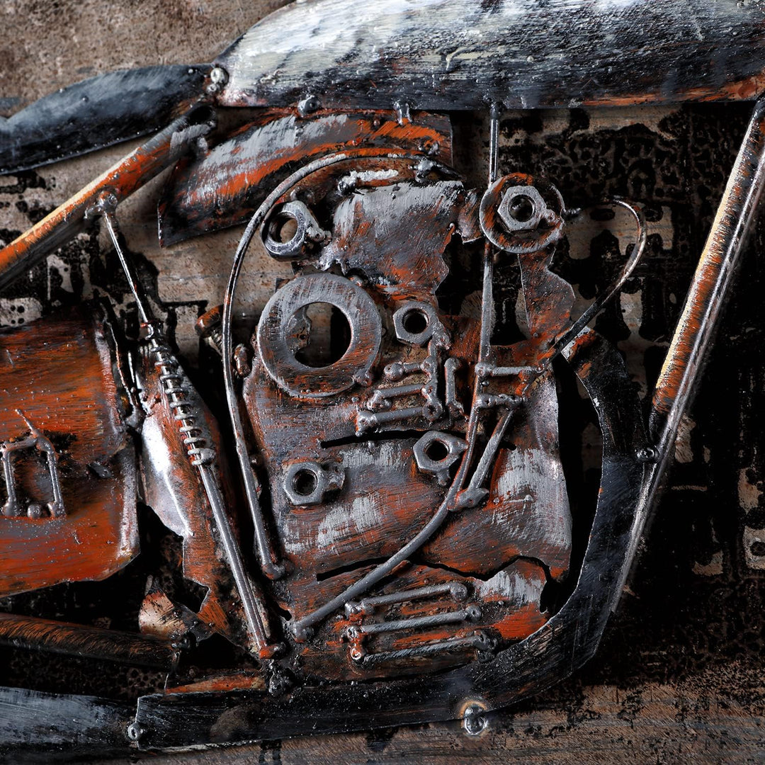 Wandbild Motorcycle 60 x 40 cm Metallbild 3D-Bild Relief Unikat Handmade Motorrad Motiv