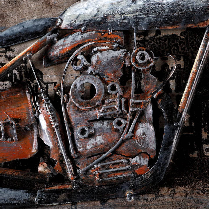 Wandbild Motorcycle 60 x 40 cm Metallbild 3D-Bild Relief Unikat Handmade Motorrad Motiv