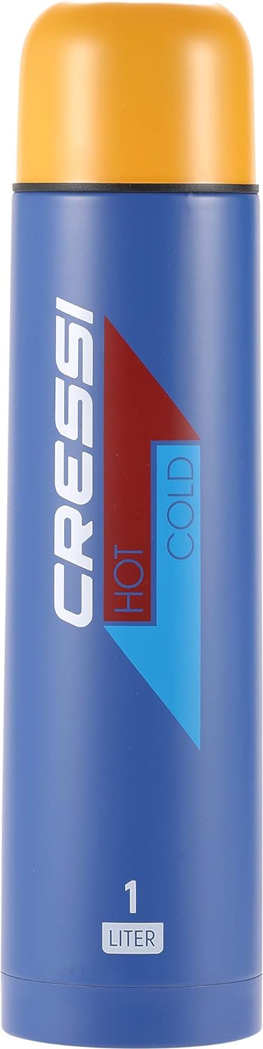 Cressi Unisex-Adult Stainless Steel Thermal Flask 1 l Sport-Thermoflasche aus Edelstahl, Royal Blau/