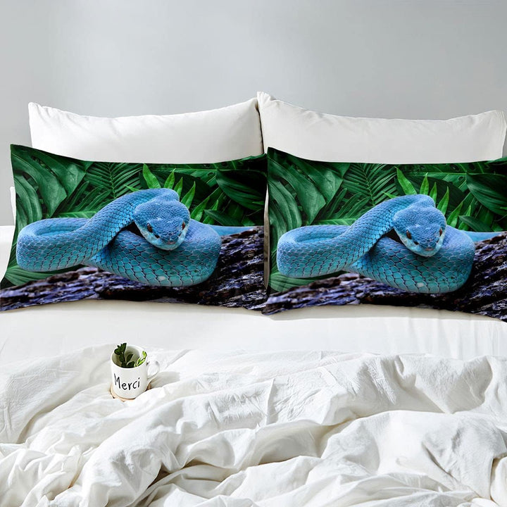 Loussiesd Schlange Bettbezug Set Tierwelt Dekor Bettwäsche Set 135x200cm für Kinder Jungen Mädchen 3