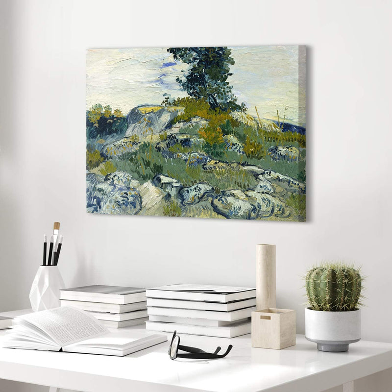 PICANOVA – Vincent Van Gogh The Rocks 60x40 cm – Bild auf Leinwand – Leinwandbild – Premium Leinwand