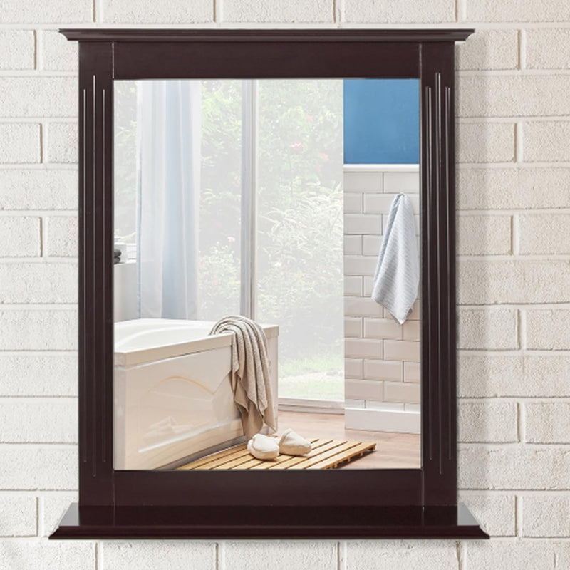 RELAX4LIFE Badspiegel mit Ablage, Wandspiegel aus Holz, Hängespigel 57 x 12 x 68,5 cm, Spiegel zum A