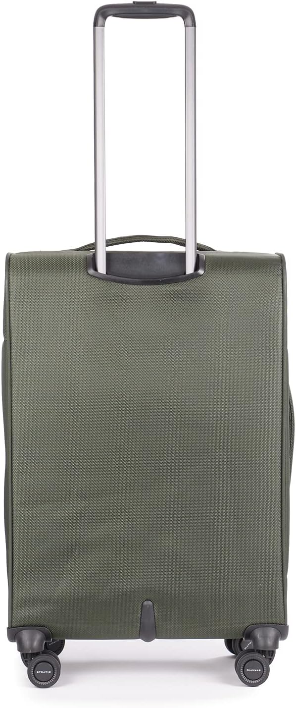 Stratic Mix Koffer Weichschale Reisekoffer Trolley Rollkoffer mittelgross, TSA Kofferschloss, 4 Roll