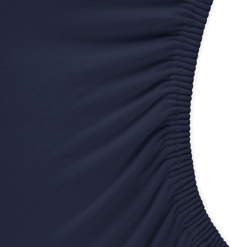 aqua-textil Royal XL Spannbettlaken Boxspringbett Wasserbett 200x220-220x240 cm dunkel blau 210g/qm