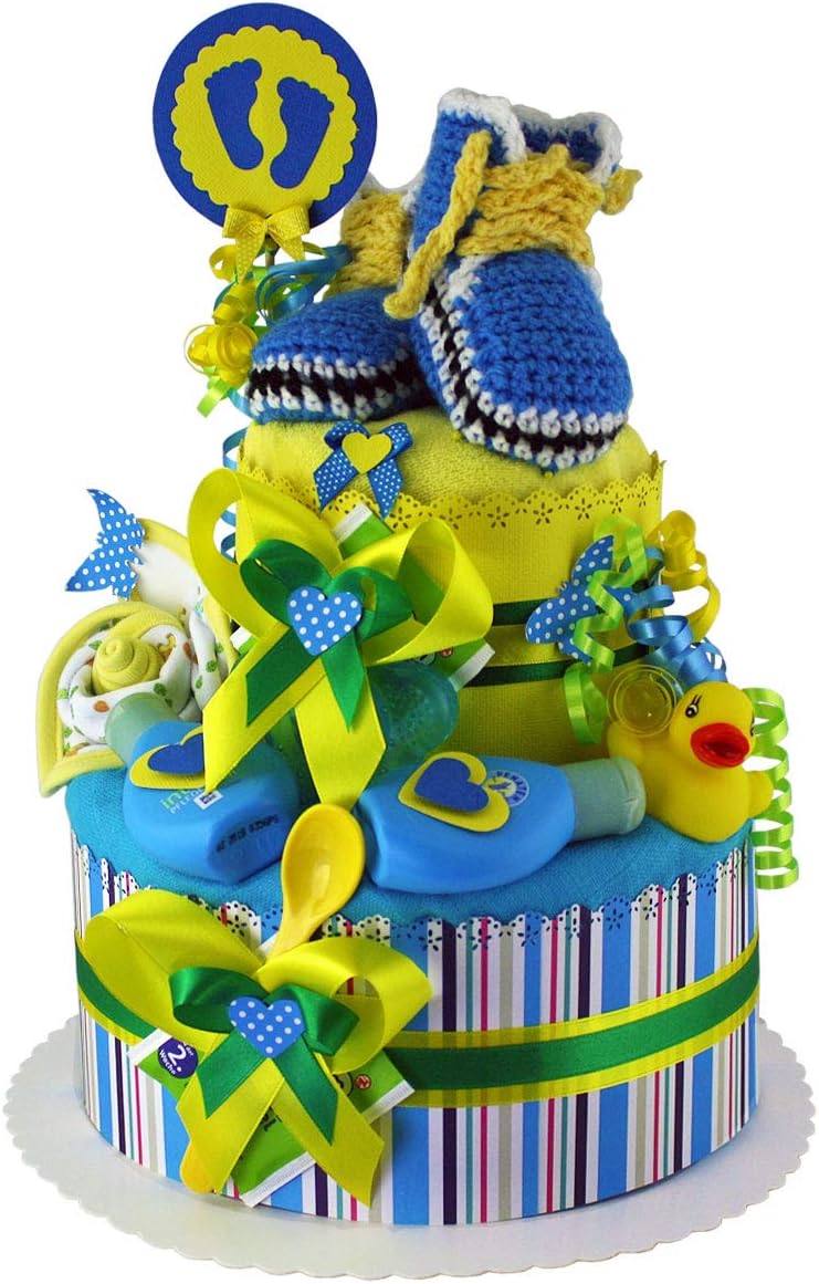 MomsStory – Windeltorte Junge | DIY Windelgeschenk | Baby-Geschenk zur Geburt Taufe Babyparty | Baby