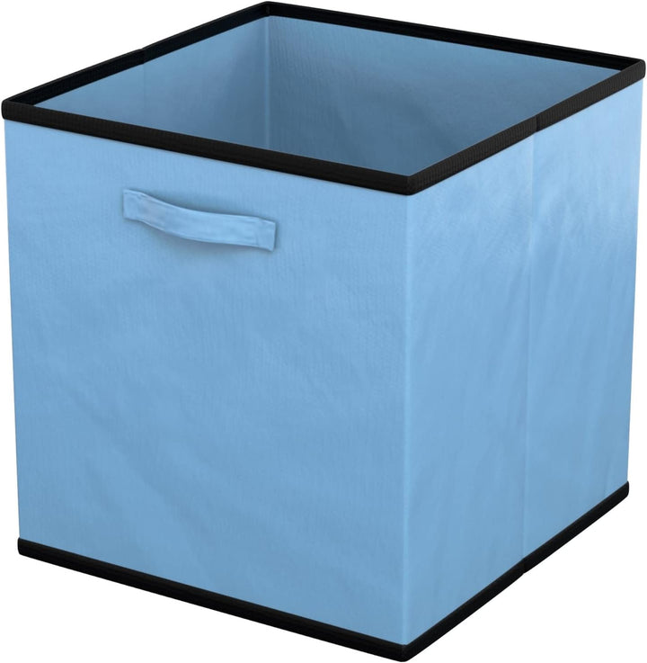 INTIRILIFE 6x faltbare Aufbewahrungs-Stoffbox in Blau - 26.7 x 26.7 x 28 cm - Multifunktionale Samme