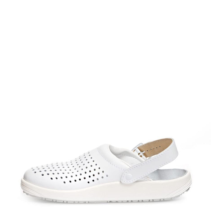 Abeba Clog 9300 - rubber Glattleder weiss, perforiert, zertifiziert, 39 39 EU, 39 EU