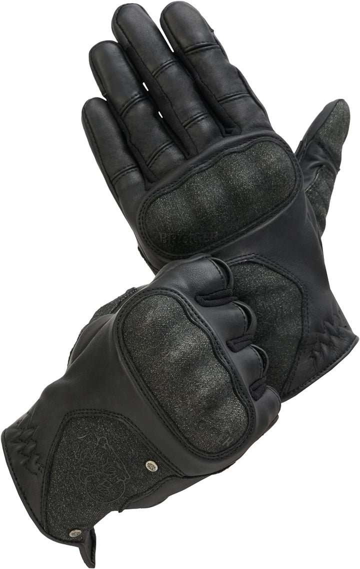 BROGER Florida Leder Motorradhandschuhe für Männer Dyneema Fibre Knöchelschützer Perforation Touchsc
