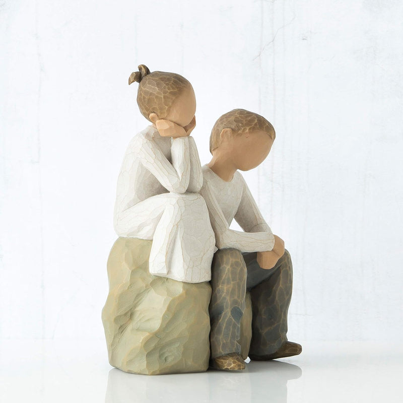 Enesco Willow Tree 26187 Figur Bruder und Schwester, 7,6 x 3,8 x 14 cm, Natur, Bruder und Schwester