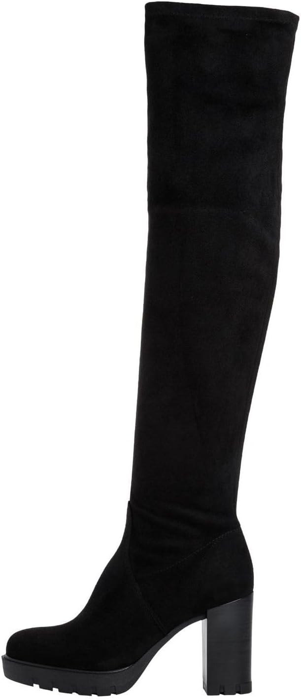 Tamaris Damen Overknee 1-25630-41 schmal 38 EU Schwarz, 38 EU Schwarz