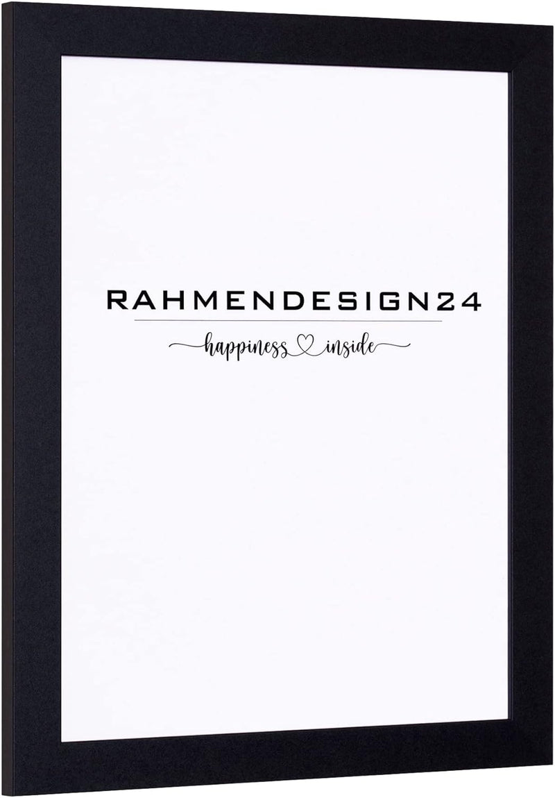 Rahmendesign24 Bilderrahmen Milano 70x70 Schwarz (matt) Fotorahmen, Wechselrahmen, Posterrahmen, Puz