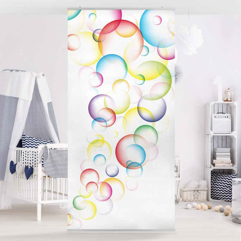 Raumteiler Kinderzimmer Rainbow Bubbles 250x120cm ohne Halterung 250x120cm without hanger, 250x120cm