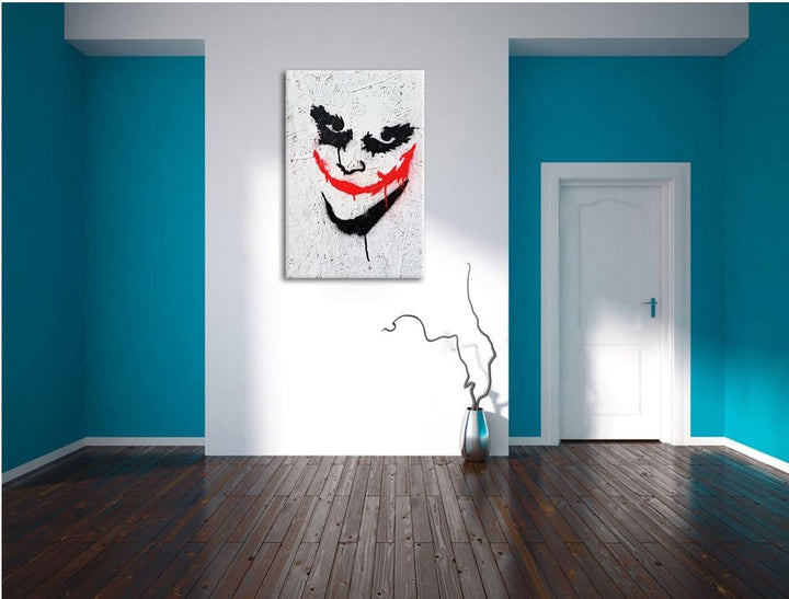 Pixxprint Joker Format: 100x70 auf Leinwand, XXL riesige Bilder fertig gerahmt mit Keilrahmen, Kunst