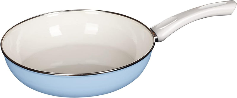 Riess, 0057-032, Ceramicglas Pfanne Pastell- blau 28, CLASSIC EMAILLEPFANNE, Durchmesser 28 cm, Höhe